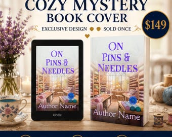 Premade Cozy Mystery Book Cover | Sewing Shop Mystery Cover | Quilting & Craft Cozy Cover Design | Exclusive eBook Cover for Authors