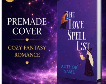 Premade Illustrated Witchy Book Cover, Contemporary Romance, Rom-Com Cover, Indie Author Resources, Magical Romance, Book Design for Authors