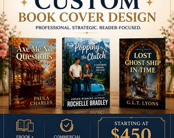Custom Book Cover for Authors, Ebook, Print Wrap, Indie, Romance, Fantasy, Mystery, Author Publishing, Professional Cover Design