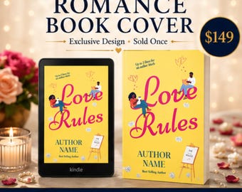 Love Rules Premade Romance Book Cover | Contemporary Romance Cover | Rom-Com Book Cover | Illustrated eBook Cover Design