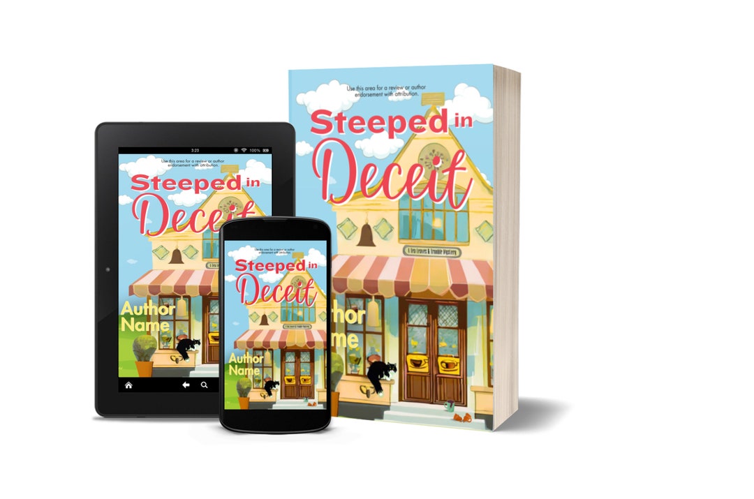 Premade Cozy Mystery Tea of Coffee Shop Book Cover steeped in Deceit Etsy