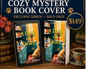 Premade Book Covers, Cozy Mystery Book Cover, Culinary Cozy Cover, Dog-Themed Mystery Cover, eBook Cover Design, Self-Published Book Cover