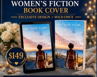 Premade Women's Fiction Book Cover, Beach Read Cover, Contemporary Fiction eBook Cover, Multicultural Book Cover, Self Publishing Cover