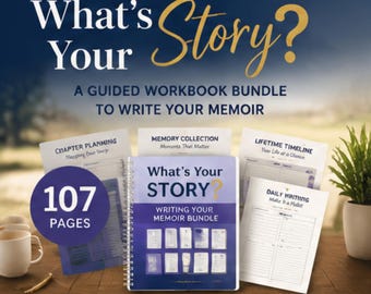 Cuaderno de trabajo para escribir memorias, Guía para escribir la historia de tu vida, Sugerencias y actividades de escritura, Cuenta tu historia (PDF imprimible), Escritura de autobiografías