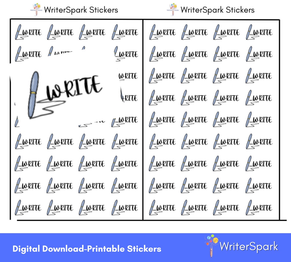 Printable WRITE Stickers - Etsy