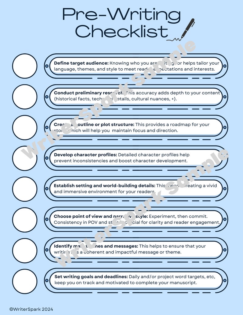 Preiliminary Message Novel Writing Planner, Writing Progress Tracker, Self-publishing ...