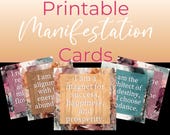 Manifestation cards  | Daily manifestation tools  | Self-Love Affirmation  | watercolor manifestation cards | Thought Cards | Wellness Deck
