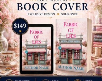Premade Cozy Mystery Book Cover, Sewing Mystery Cover, Quilting Mystery eBook Cover, Craft-Themed Book Cover, Book Cover for Indie Authors