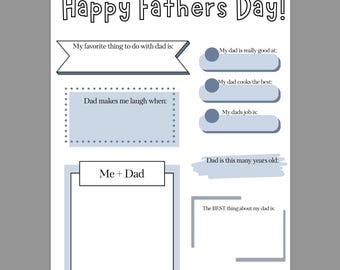 Fathers Day Printable, Fathers Day Gift, Fill in the Blank Fathers Day Card, Fathers Day Gift for Grandpa, Instant Download, Printable Gift