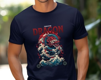 Dragon T-shirt for Boyfriend, Mens Tshirt, 2024 Year of the Dragon Shirt for Men, Perfect Gift Idea For Men