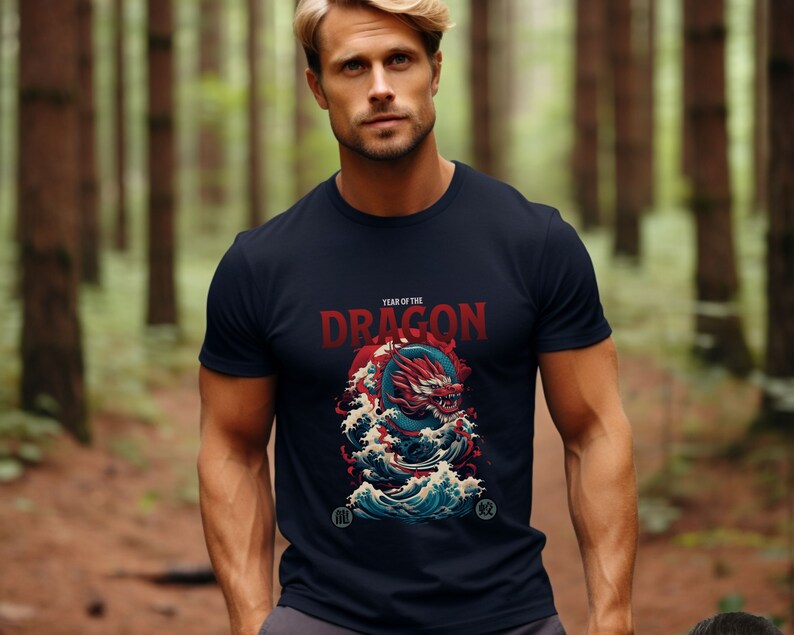 T-shirt dragon pour petit ami, t-shirt pour homme, chemise 2024 année du dragon pour homme, idée cadeau parfaite pour homme image 2