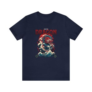 Dragon T-shirt for Boyfriend, Mens Tshirt, 2024 Year of the Dragon Shirt for Men, Perfect Gift Idea For Men Navy