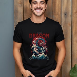 T-shirt dragon pour petit ami, t-shirt pour homme, chemise 2024 année du dragon pour homme, idée cadeau parfaite pour homme image 3