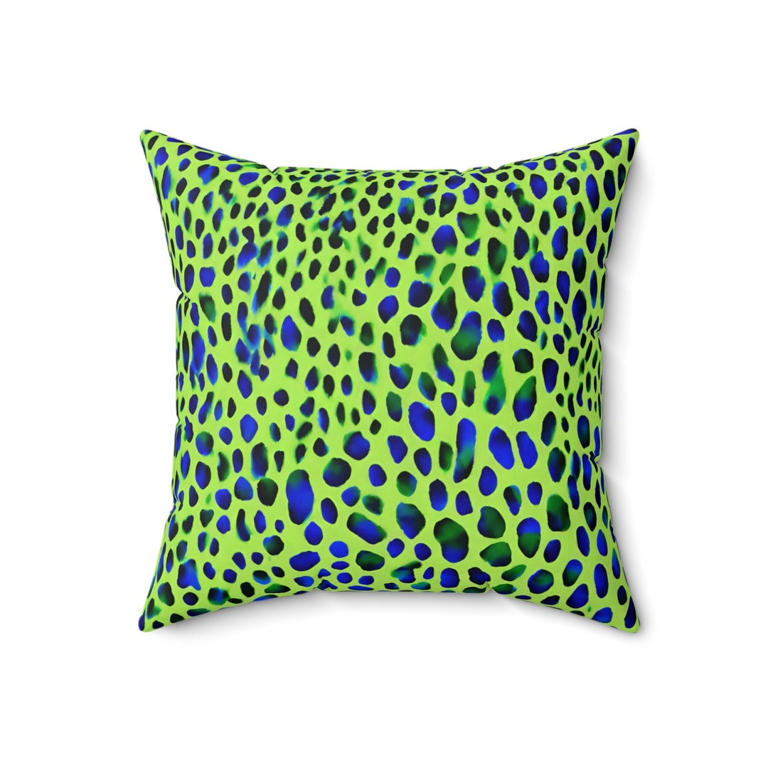 Green Cheetah Print Chinoiserie Throw Pillow for Couch Etsy