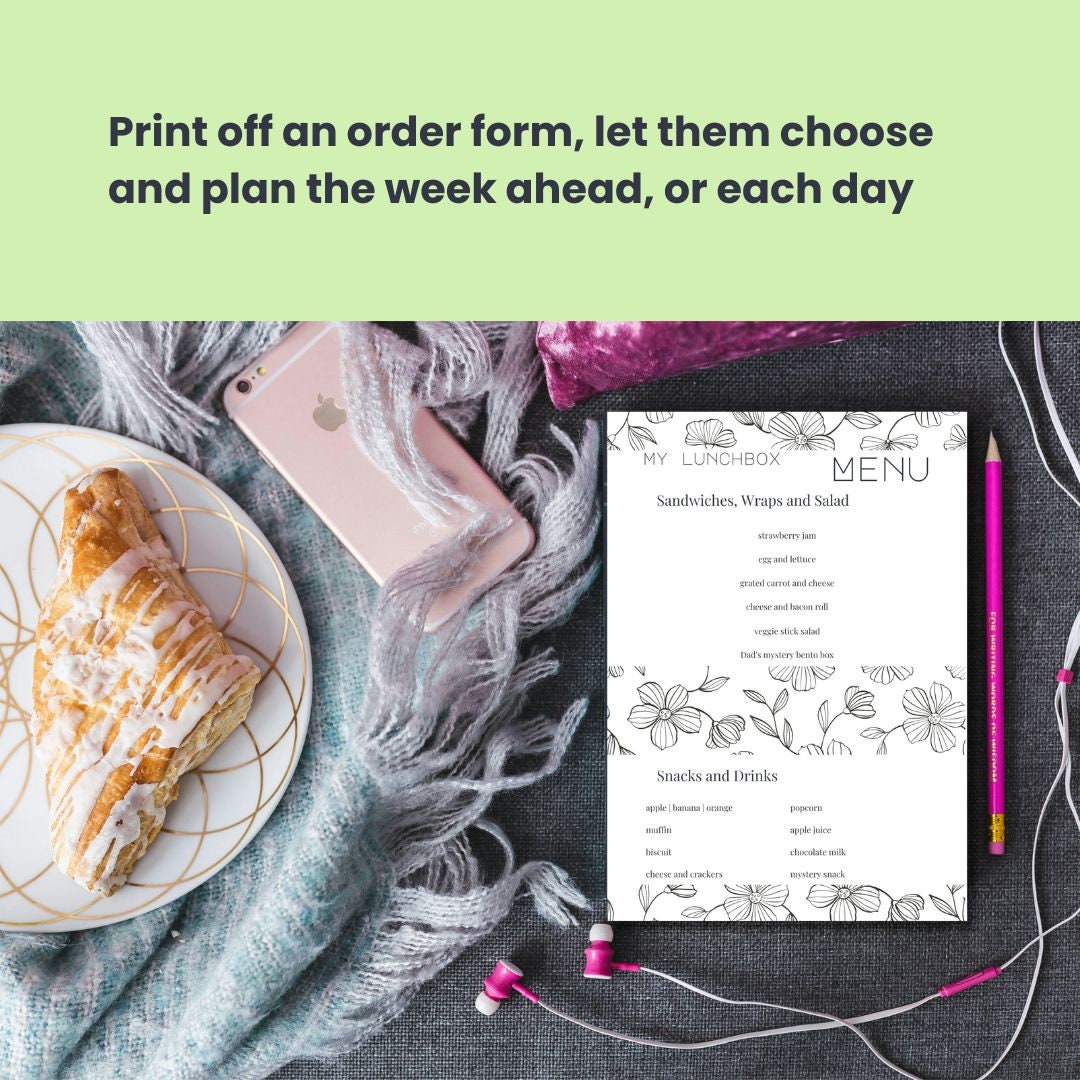 Editable Lunchbox Menu & Order Form Template (canva) - Etsy
