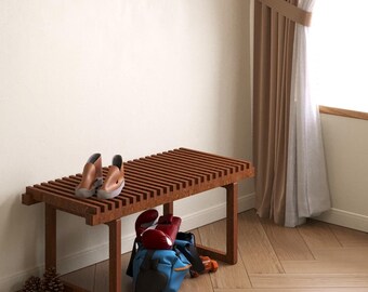 HANDMADE WOOD BENCH, Benches, Bench For The Living Room,  Birch Plywood Handmade Dining Table Bench, Mid Ceuntry Modern, Hallway Entry Bench