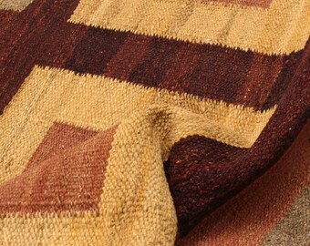 3x10 Kilim Turkish Runner Rug, 3x10 Turkish Runner, 3x10 Rug, Wool Hand-Knotted Rug, 3x10 Runner Rug, 3x10 Vintage Runner, Brown Khaki Rug