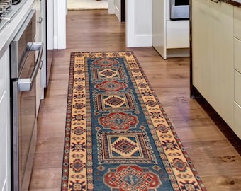 2x6 Blue Red Turkish Runner Rug 2x6 Turkish Runner Handmade Wool Oushak 2x6 Rug Shabby Chic Rug Dark Blue Runner Rugs For Kitchen Entrway
