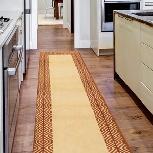 2x8 Cream Copper Vintage Runner Rug 2x8 Vintage Runner 2x8 Rug Narrow Handmade Wool Distressed Shabby Chic Vintage Runner 2x8 Rug For Entry