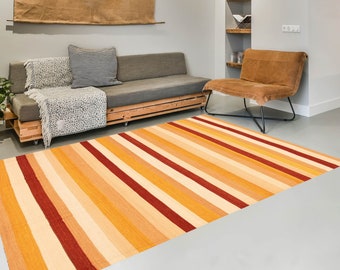 8x10 Area Rug, 8x10 Striped Kilim, 8x10 Braided Oversize Kilim Rug, Large Area Rug, 8x10, Wool Handwoven Kilim, 8x10 Rugs, Kilim Rug 8x10