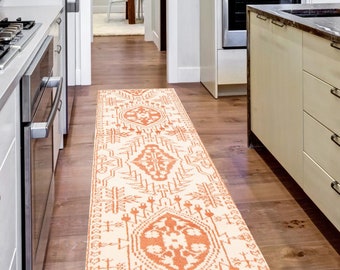 3x9 Peach Cream Oushak Runner Rug 3x9 Oushak Runner 3x9 Rug Oushak Handmade Wool Rug 3x9 Runner Oriental Modern Style Oushak Runner 3x9 Gift
