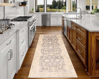 2x8 Runner Rug 2x8 Oushak Runner 2x8 Gray Cream Oushak Runner Rug 2x8 Rug Wool Handmade Vintage 2x8 Rug 2x8 Turkish Runner Rugs For Entrway