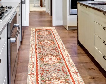 2x10 Beige Red Vintage Runner Rug 2x10 Vintage Runner Aesthetic Handmade Wool Rug 2x10 Rug Turkish Retro Style Vintage Runner 2x10 Antique