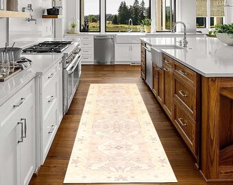 3x10 Soft Pastel Oushak Runner Rug, 3x10 Oushak Runner, Handmade Wool Pastel Rug, 3x10 Rugs, Thick Rugged Rugs, Rug For Entrway Hallway