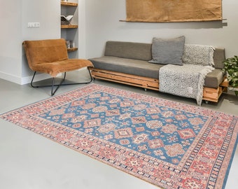 8x10 Area Rug, 8x10 Oversize Vintage, 8x10 Blue Oversize Vintage Rug, Large Area Rug, 8x10, Wool Handmade Turkey, 8x10 Rug, Vintage Rug 8x10