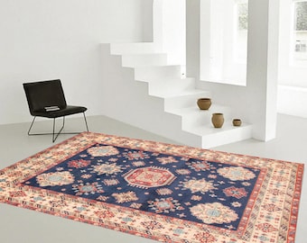 9x12 Vintage Rug 9x12 Blue Cream Vintage Rug 9x12 Oversize Vintage Rug Large Area Rug 9x12 Rug Wool Handmade Turkey Turkish Rug 9x12 Antique