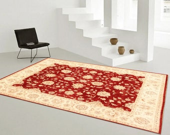 8x10 Turkish Rug, 8x10 Dark Red Vintage Turkish Rug, Oversize Turkish Rug, Large Area Rug, Handmade Wool Rug, 8x10 Rugs, Rugs For Bedroom