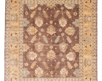 12x14 Area Rug, 12x14 Rug, 12x14 Retro Oversize Vintage Rug, Oversize Vintage Rug, Large Area Rug, Wool Handmade Oushak, Brown Vintage Rug