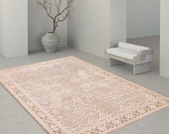 8x10 Soft Blue Vintage Rug, Oversized Vintage Rug, Large Area Rug, 8x10, Handmade Wool Oushak, 8x10 Rug, 8x10 Vintage Rugs For Living Room