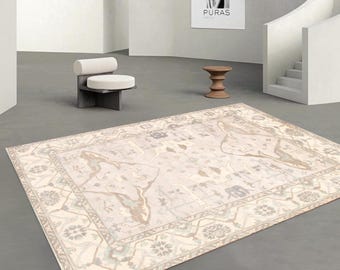 8x10 Soft Turkish Rug, 8x10 Oversize Turkish Rug, Large Area Rug, 8x10, Handmade Wool Oushak, 8x10 Rug, 8x10 Vintage Rug, Mid Century Modern