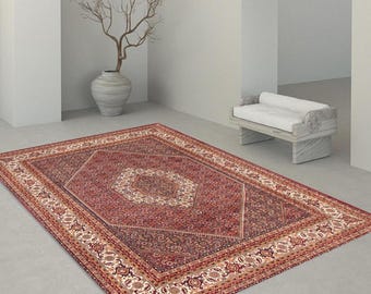 8x10 Oriental Red Vintage Rug, 8x10 Oversize Vintage Rug, Large Area Rug, 8x10, Handmade Wool Turkish, 8x10 Rugs, 8x10 Vintage Rug, Antique