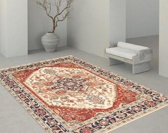 9x12 Oversize Turkish Vintage Rug, Oversize Vintage Rug, Large Area Rug, 9x12 Rug, Handmade Wool Rug, Red Beige Carpet, 9x12 Vintage Rug