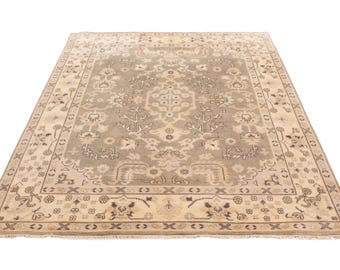 8x10 Rug, 8x10 Vintage Rug, 8x10 Gray Cream Vintage Rug, Oversize Vintage Rug, Large Area Rug, 8x10 Rugs, Handmade Oushak Rug, 8x10 Area Rug