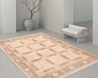 8x10 Oversize Brown Vintage Rug, Oversize Vintage Rug, Large Area Rug, 8x10, Handmade Wool Rug, 8x10 Rugs, 8x10 Vintage Rugs For Living Room