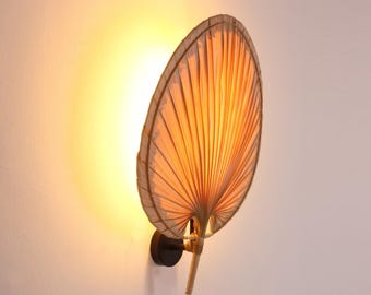 SCONCE LAMP - Rattan Sconce Lamp, Palm Rattan Sconce Lamp, Handmade Wall Sconce Lamp, Lighting Wall Light, Sconces, Mid Ceuntry Lampe Lampe