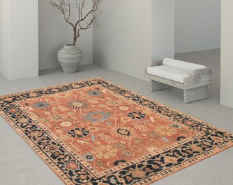 8x10 Vintage Rug - 8x10 Peach Red Vintage Rug - Oversize Vintage Rug - Large Area Rug - Handmade Wool Rug - 8x10 Rug - 8x10 Turkish Rug