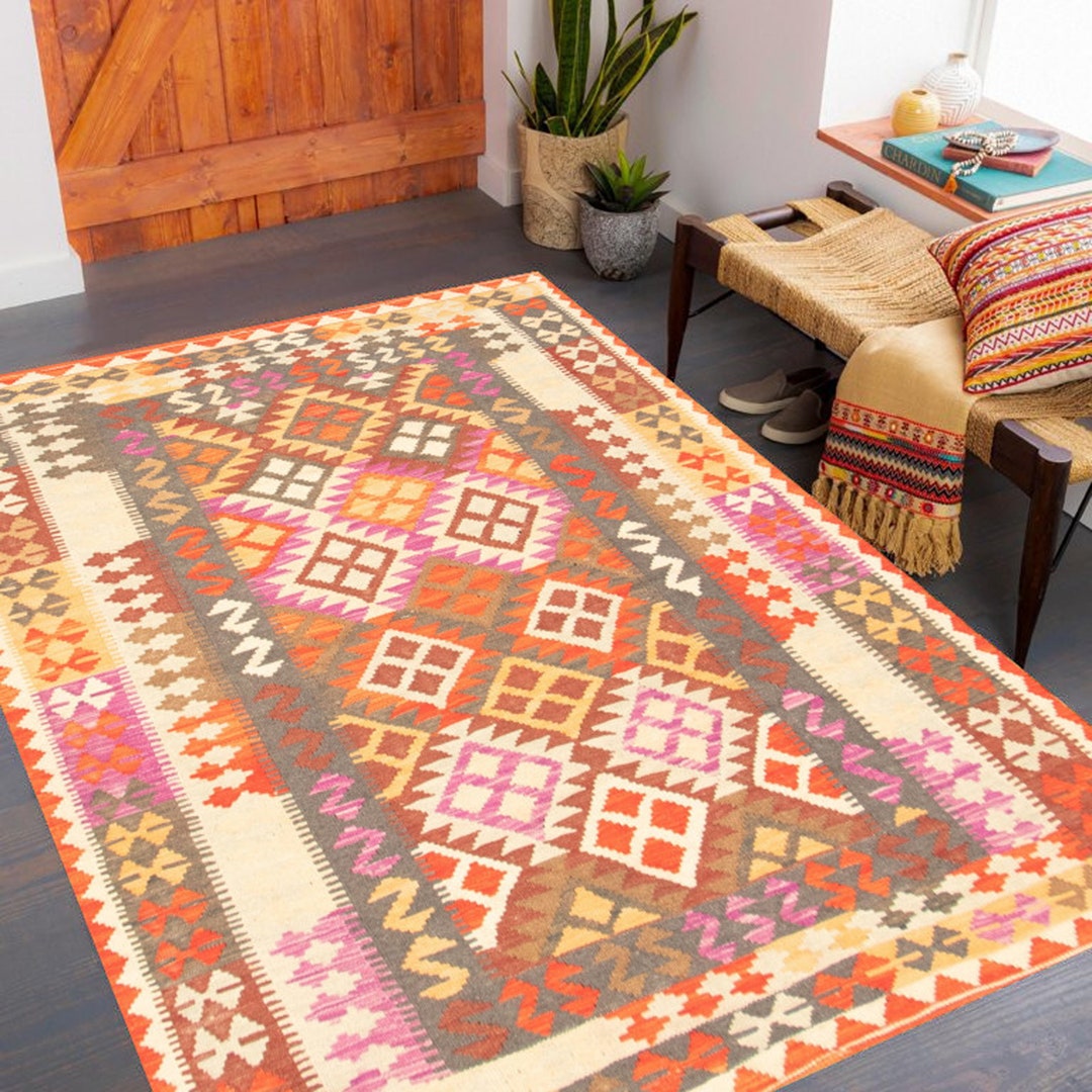 5x7 Area Rug Kilim Rug 5x7 5x7 TURKISH VINTAGE KILIM Rug Etsy