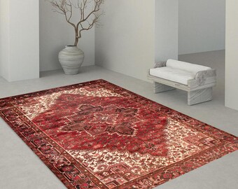 8x10 Oriental Vintage Rug, Oversized Vintage Rug, Large Area Rug, 8x10, Handmade Wool Aesthetic, 8x10 Rug, 8x10 Vintage Rugs For Living Room