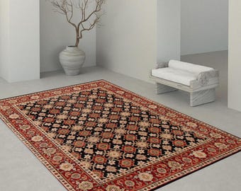 8x10 Area Rug, 8x10 Excellency Vintage, 8x10 Oversize Vintage Rug, Large Area Rug, Handmade Wool Rug, 8x10 Rug, Red Carpet, 8x10 Vintage Rug