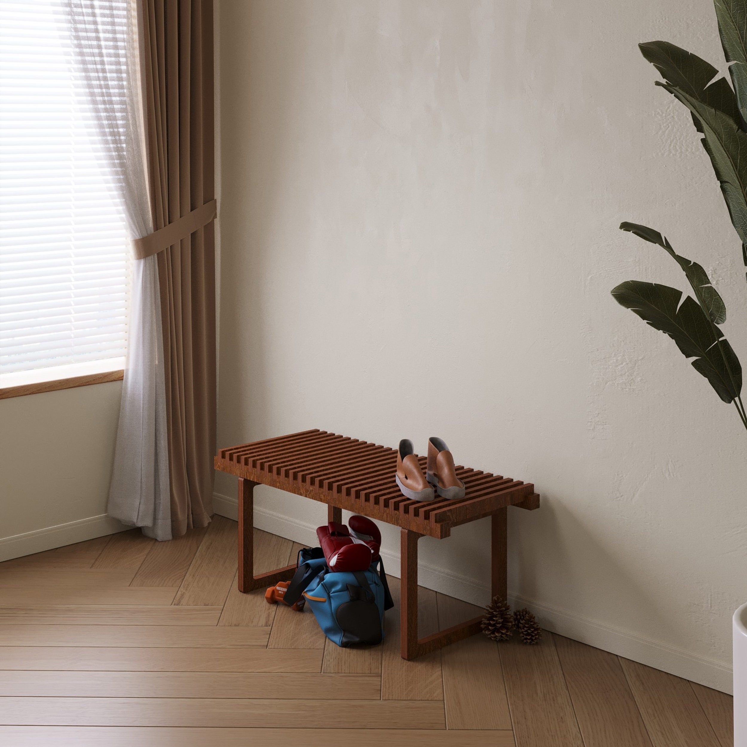 HANDMADE VINTAGE BENCH, Bench for the Living Room Birch Plywood ...