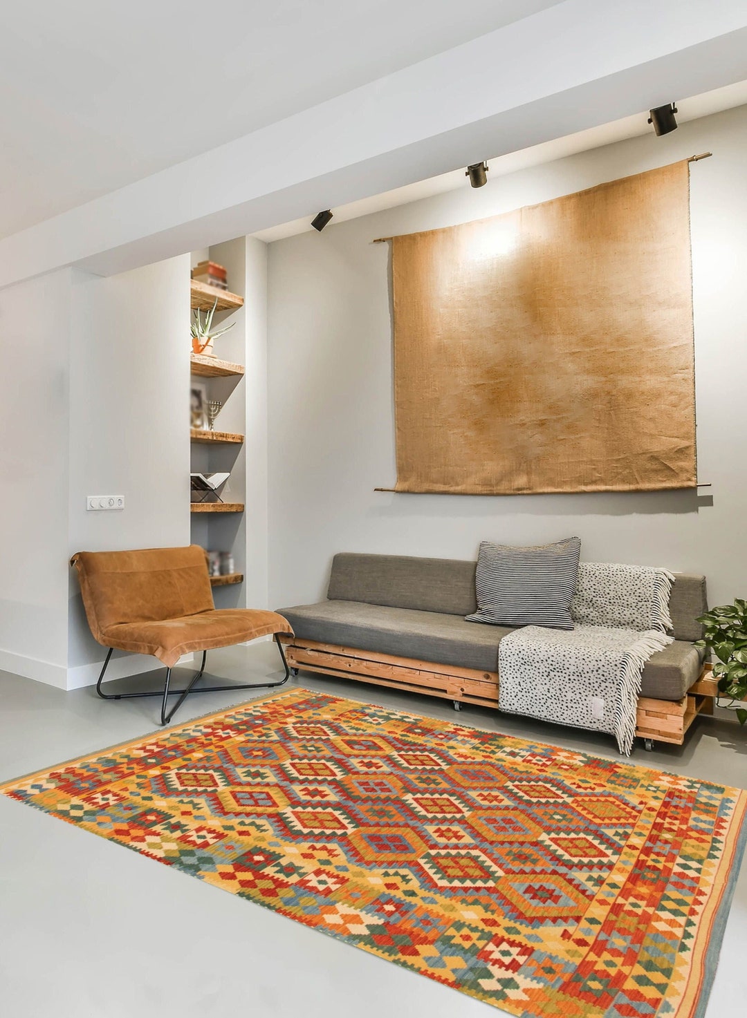 7x9 Area Rug 7x9 Kilim Rug 7x9 OUSHAK VINTAGE KILIM Rug Etsy