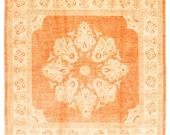 7x7 Area Rug 7x7 Square Vintage 7x7 OVERSIZE SQUARE VINTAGE Rug 7x7 Oversize Square Rug Large Area Rug 7x7 Rugs Shades Of Copper & Cream Rug