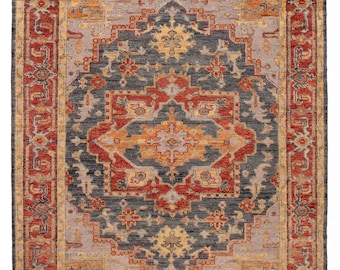 8x10 Blue Red Vintage Rug, Oversize Vintage Rug, Large Area Rug, Handmade Wool Rug, 8x10 Rug, Living Room, Bedroom, 8x10 Vintage Rug, Gift