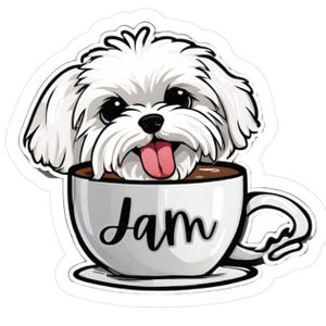 Cute Maltese Sticker of Maltese Personalize Dog Decal of Custom Maltese Vinyl Decal Dog Gift for Maltese Lover Gift for Dog Lover Dog Mom