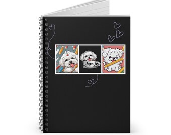 Personalisiertes Malteser Hund Notizbuch: Kawaii Style Notizbuch