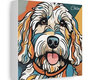 Personalized Labradoodle Canvas Print, Dog Lover Gift